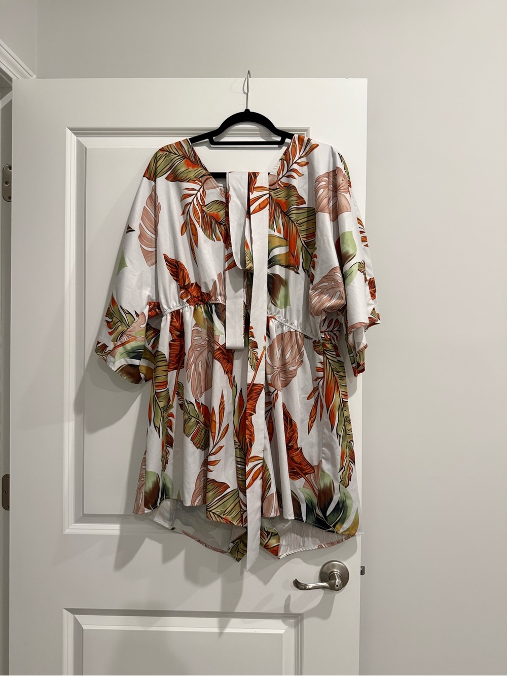 Tropical Leaf Print Romper